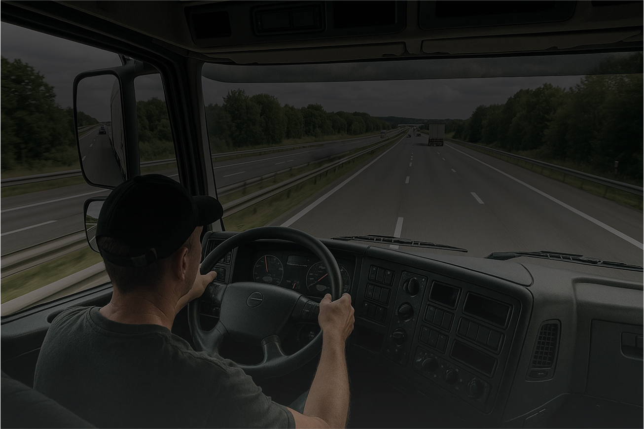 LKW-Fahrer am Steuer